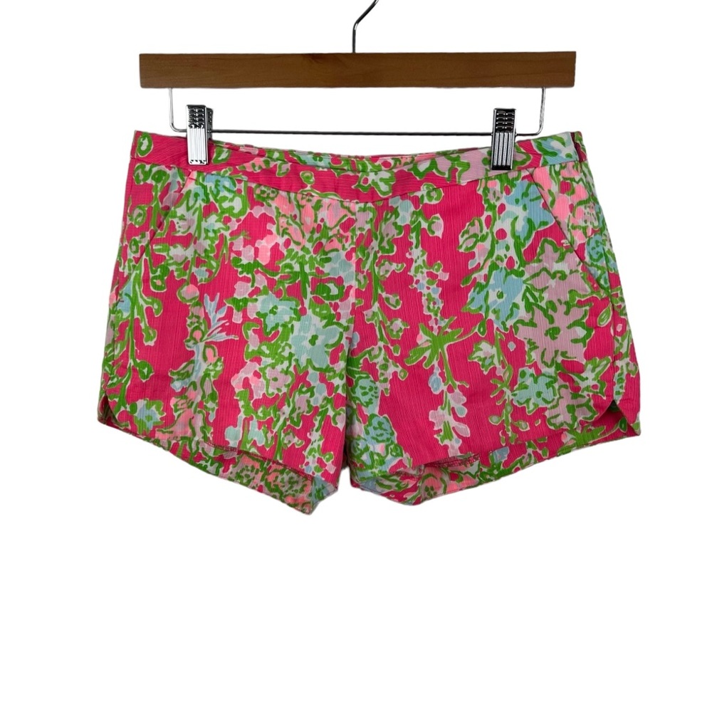 Lilly Pulitzer Adie Shorts In Southern Charm Flamingo Pink Cotton Women …